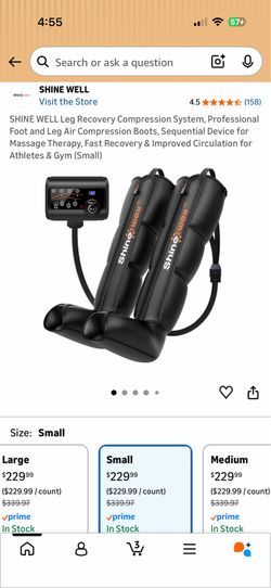 SHINE WELL Leg Recovery System ; Air Compression Massager, 11 Intensities