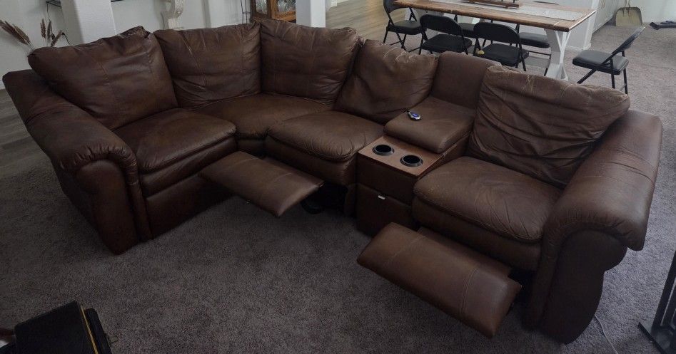 Sectional RECLINING SOFA BROWN MAKE AN OFFER!