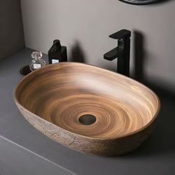 ❤️‍🔥 23" Ceramic Oval Bathroom Vessel Sink Retro Washbasin$90