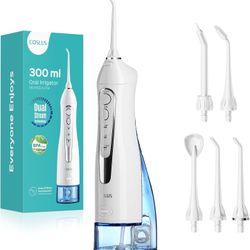 Water Dental Flosser Teeth Pick: Portable Cordless Oral Irrigator 300ML Rechargeable Travel Irrigation Cleaner IPX7 Waterproof Electric Flossing Machi