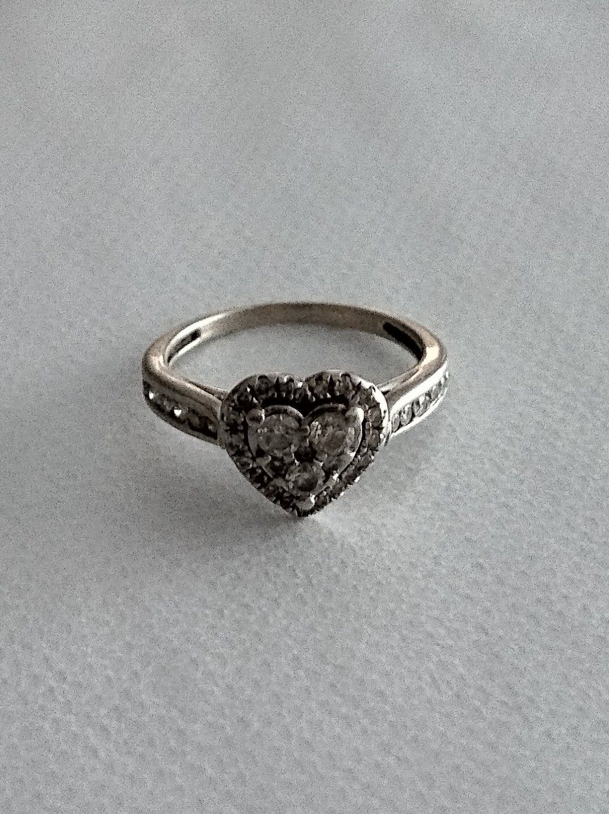 10 Karat White Gold Engagement Ring