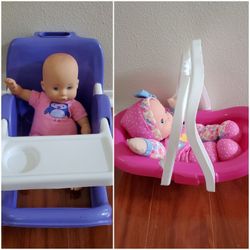 Baby toy eating chair and carrier