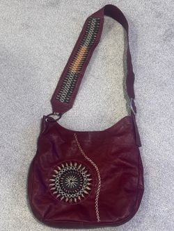 bag real leather red wine