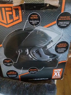 Fuel Full-Face Motorcycle Helmet, Gloss Black, Adult XL, DOT Approved
