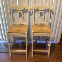 2 White Bar Stools