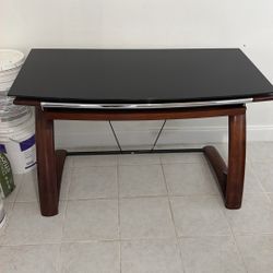 Solid Wood Desk Glass Top