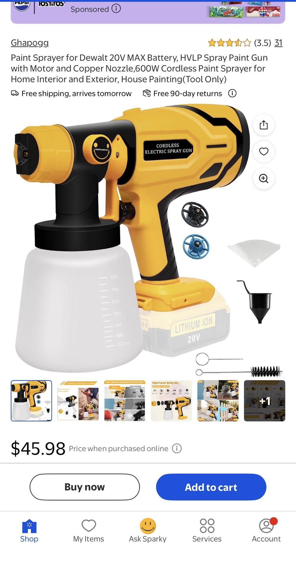 Cordless Paint Sprayer For Dewalt 20v Battery