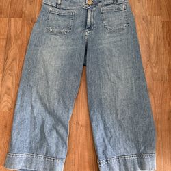 Anthropologie Collette High rise crop wide leg jeans