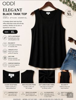 Womens Sleeveless Black Top
