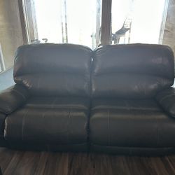 Gray Leather Recliner Couches