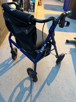 Elite 4-Wheel Rollator Walker Blue