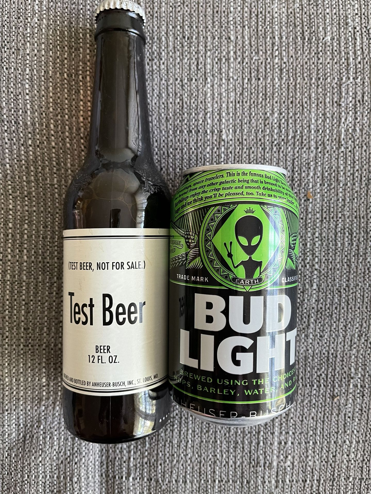 Bud Light Test EMPTY Bottle And Alien Can