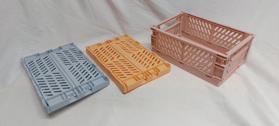 Mini Foldable Plastic Baskets for Organizing and Storage, Collapsibl