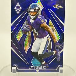 2024 Panini Phoenix Zay Flowers Purple Hyper #150 /75 Baltimore Ravens