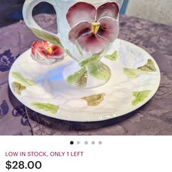 Pansy Teacup and Saucer Set