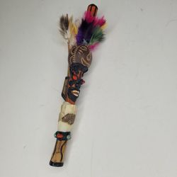 Legit Amazon Indian Tribal Blowgun with 3 Darts & Real Piranha Teeth from Brazil