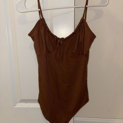 Rust Orange/Brown Tank Top Adjustable Body Suit