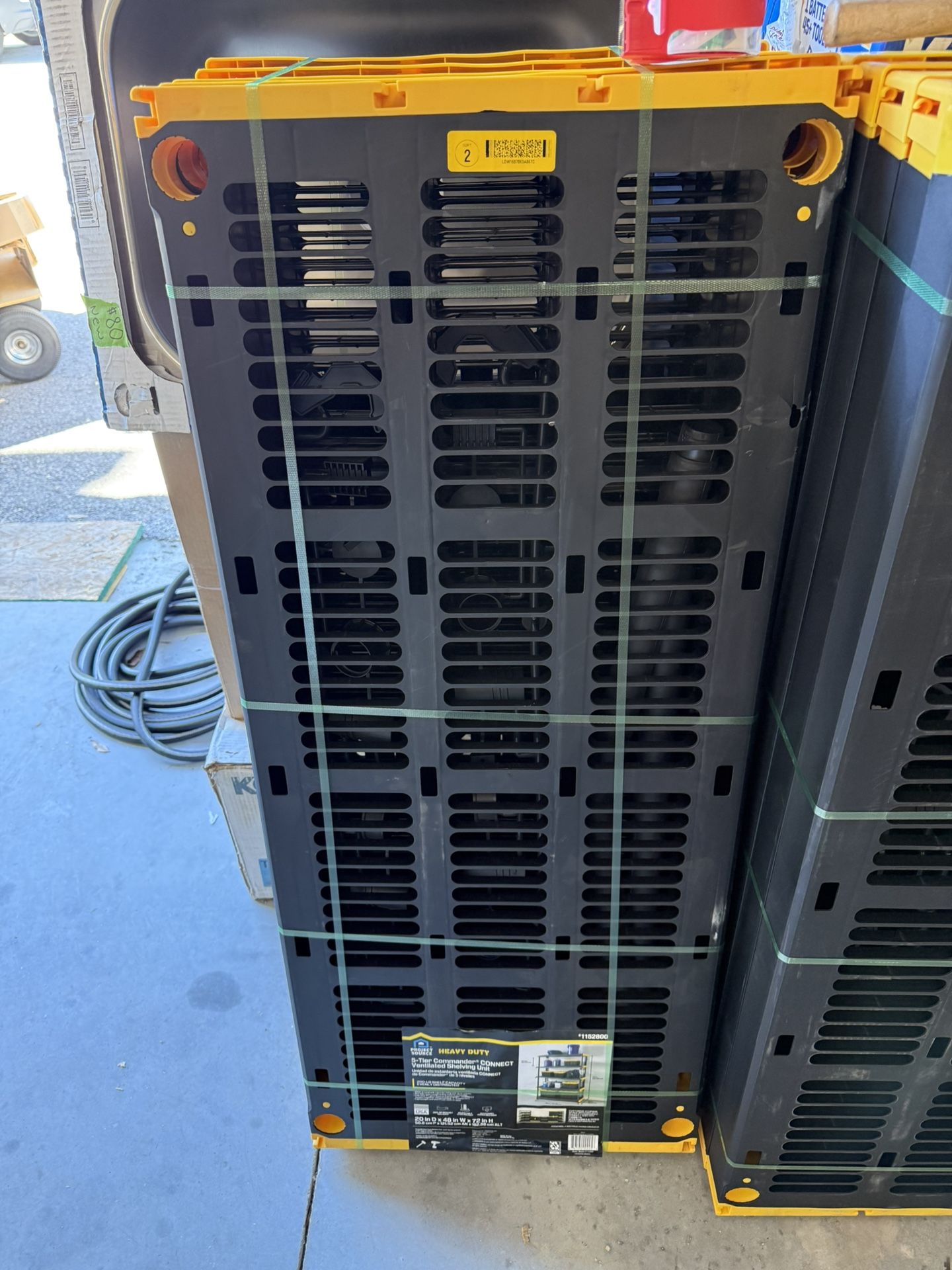 Commander 5 Tier Heavy Duty Black Plastic Utility shelving unit Ventilated Shelves 48W x 20D x 72H