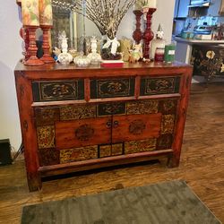 Beautiful Asian Themed Cabinet From Pier 1. Very Solid Heavy Wood.