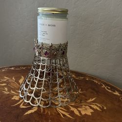Gothic Metal Candle Holder With Purple Spider From Bath And bodyworks