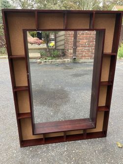 Pottery Barn Teen Huge Mirror w/ Shelf Cork Frame