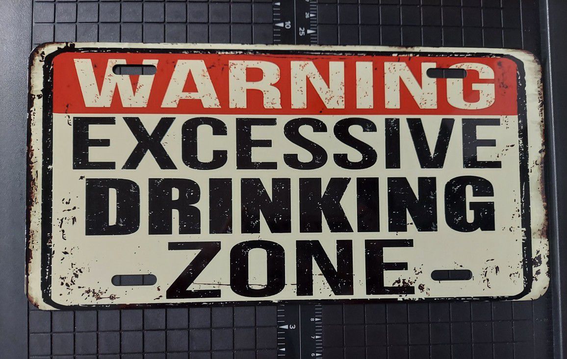 warning or caution sign.  Metal 6 x 12