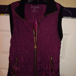 Calvin Klein Burgandy Vest With Gold Accent Sz. M