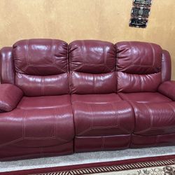 Leather Recliner Sofa Set 3 Piece 