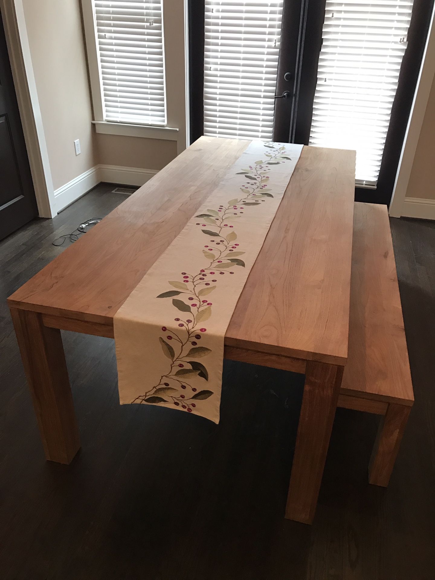 Crate & Barrel Pacifica Dining Table and Bench