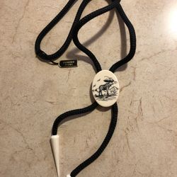 New Ivory Moose Bolo Tie 