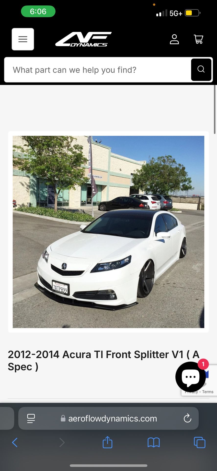 2012 Acura TL Front Splitter V1 ( A Spec )