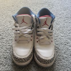 Jordan 3 True blue Size 6-6.5 Women Or 4.5 Youth