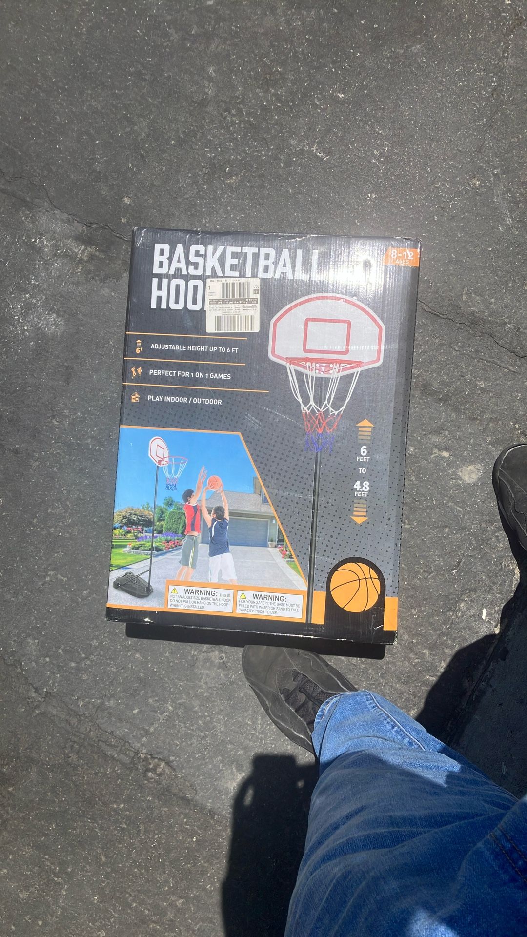 Ages 8-12 Basketball Hoop Up To 6Ft