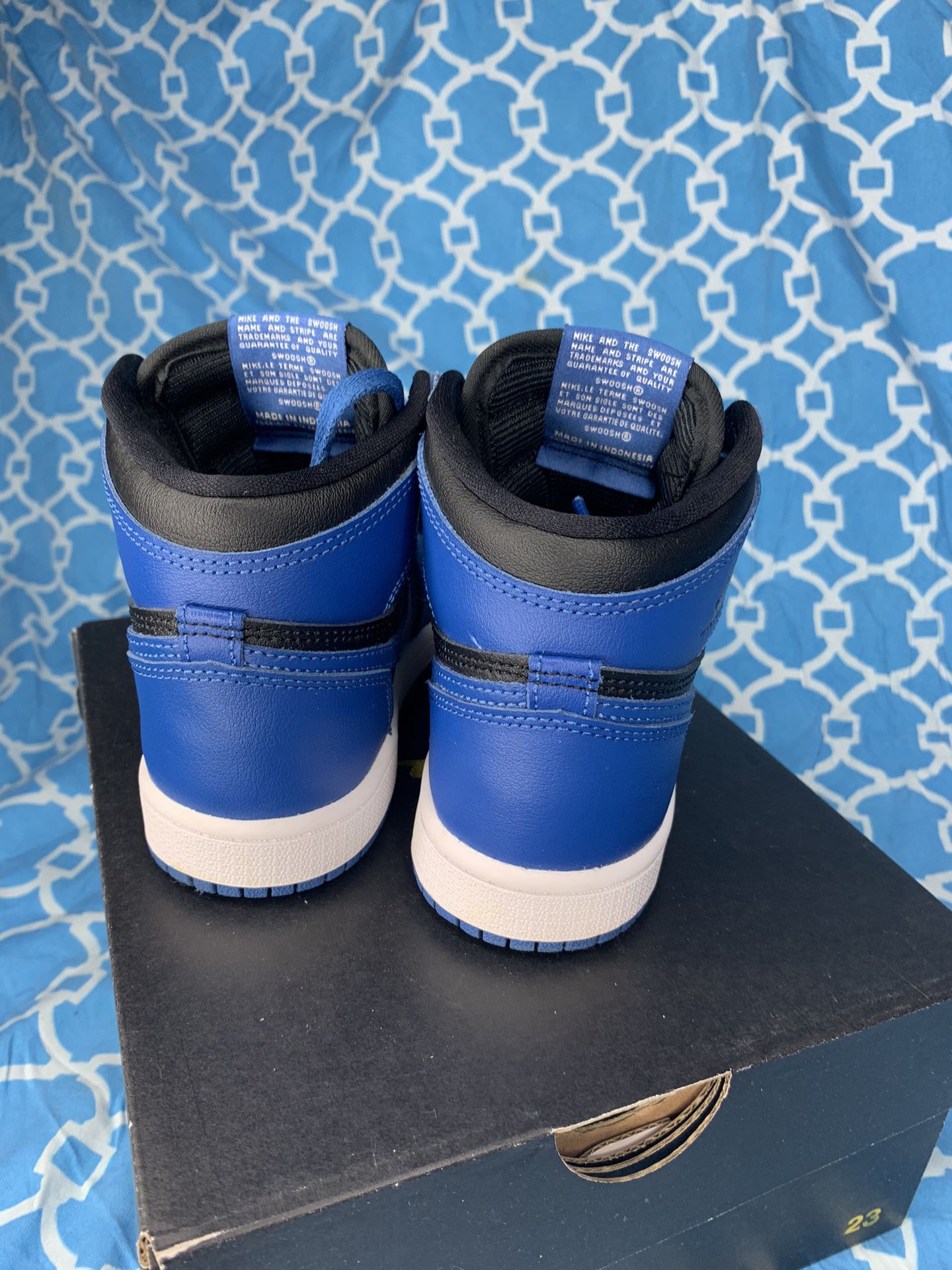 Nike Air Jordan 1 high PS size 1y Dark Marina blue retro og royal white