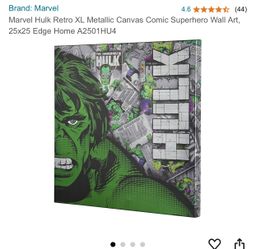 Marvel Canvas Superhero Wall Art Hulk Iron Man Captain America