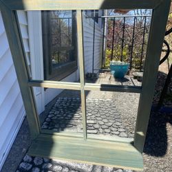 Large Hanging Window Pane Mirror