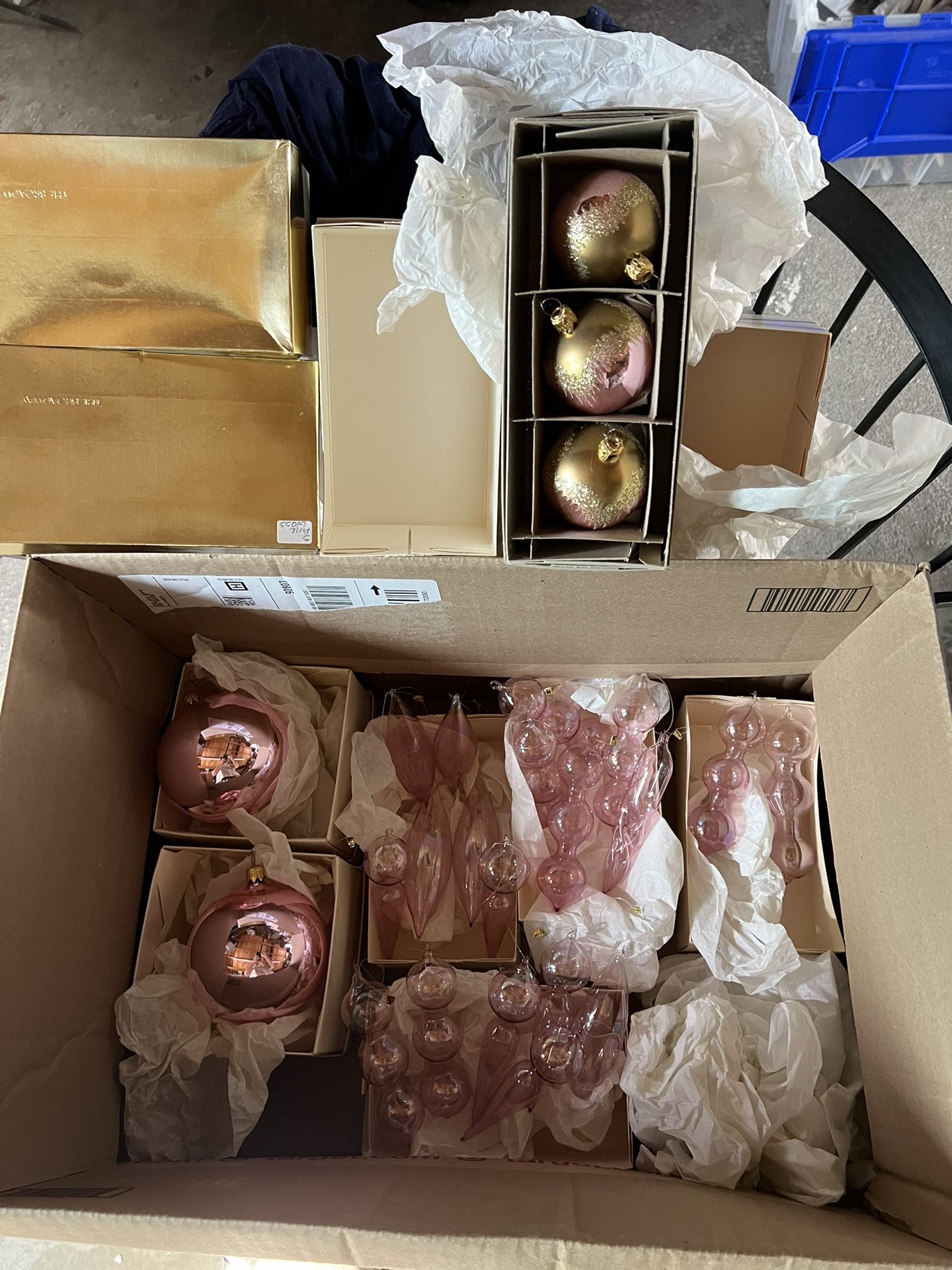 New Antique Vintage Pink Christmas Tree Ornaments