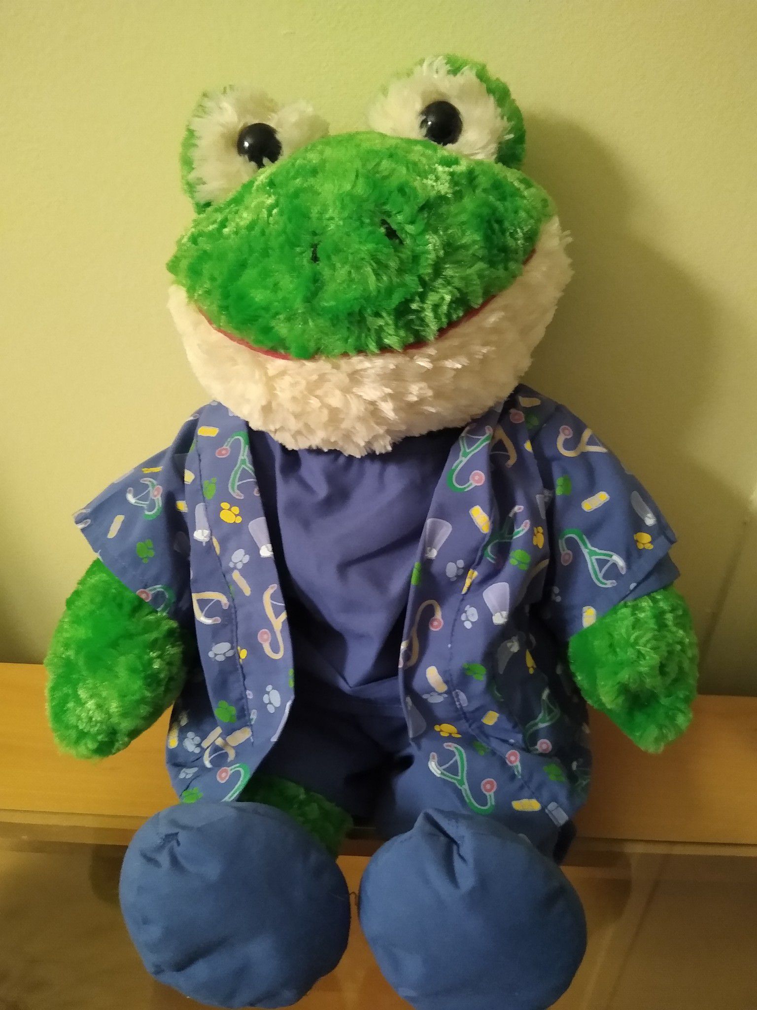 Build a Bear Frog in scrubs