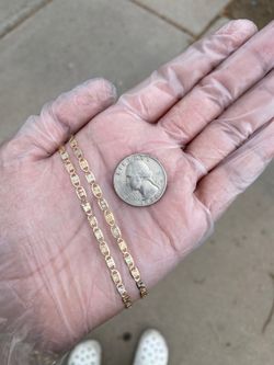 10k tri color Valentino chain