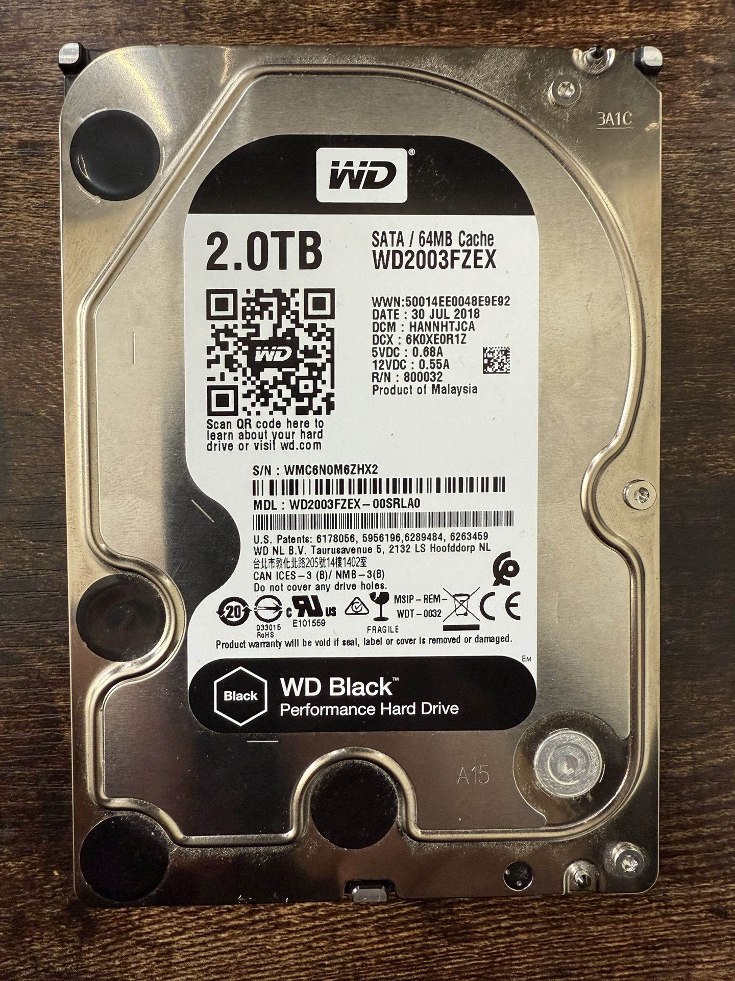 WD 2.0 TB SATA/64 MB Cache Hard Drive