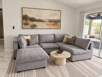 Gray modular cloud sectional sofa couch sala