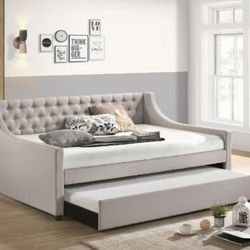 Brand New Fog Fabric Full Daybed with Trundle