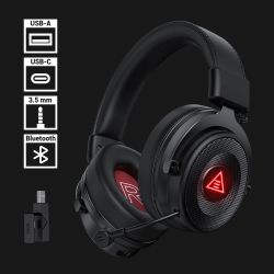 EKSA Wireless Gaming Headset For PC, Ps5, Ps4, 2.4 Ghz USB & Type-C Gaming Headphones With Microphone, 30ms Latency, 80H Battery Bluetooth Headphones 