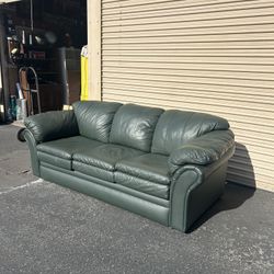 Green Leather Sofa 