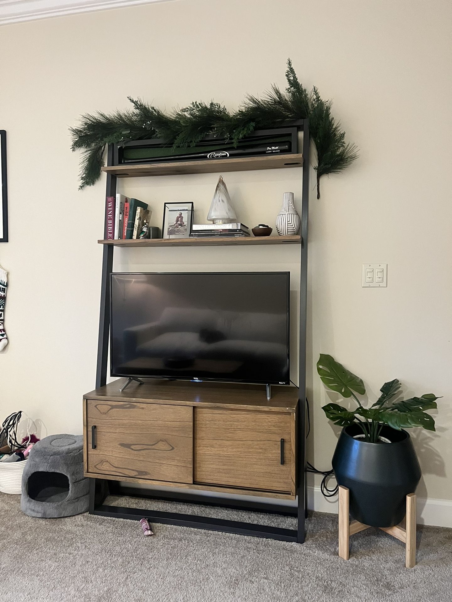 Used West Elm Ladder Shelf Media Console