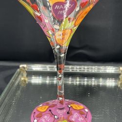 Love, Proposal or Valentines Day “Girl” Martini or Cocktail Glass by Lolita
