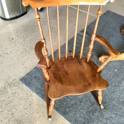 Child Wood Rocking Chair Vintage Perfect Heavy