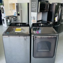 Samsung Top loading washer And Dryer Set JU8O