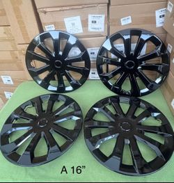 ABX 16-inch hubcaps, set of 4, ABS material, snap-on replacements for cars, trucks, and SUVs (compatible with Toyota Camry, Nissan, Mazda, etc.).  ABX