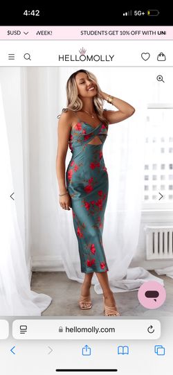 Long Flower Summer Dress, M, For Parties. Size 6